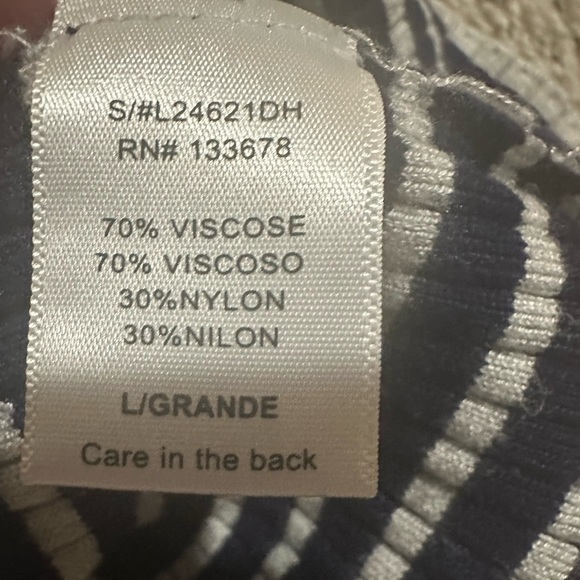 Ribbed Knit Sleeveless MIDI Dress - Navy & Gray SZ L | Fits Small To Medium - Picture 4 of 5